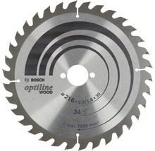 Bosch Optiline Wood cirkelzaagblad, 216 millimeter diameter