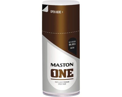 MASTON One spuitlak zijdeglans RAL 8011 noten bruin 150 ml Maston spuitbus in notebruin RAL 8011, zijdeglans