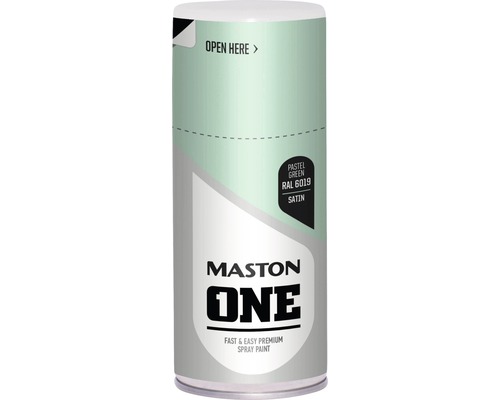 MASTON One spuitlak zijdeglans RAL 6019 pastel groen 150 ml Mastons One spuitverf in pastelgroen RAL 6019 met satijnen afwerking