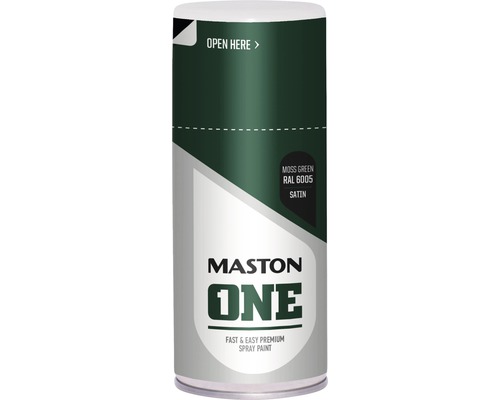 MASTON One spuitlak zijdeglans RAL 6005 mosgroen 150 ml Maston spuitbus, mosgroen, RAL 6005