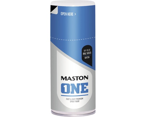 MASTON One spuitlak zijdeglans RAL 5015 sky blauw 150 ml Mastons One spuitverf, kleur hemelsblauw RAL 5015, zijdemat
