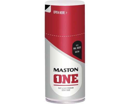 MASTON One spuitlak zijdeglans RAL 3020 rood 150 ml Maston One spuitverf rood RAL 3020