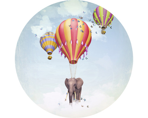 SPECIAL DECORATION Fotobehang vlies Luchtballon Olifant ø 95 cm