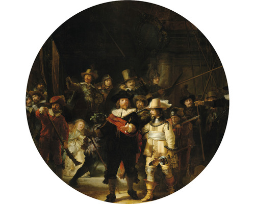 SPECIAL DECORATION Fotobehang vlies Rembrandt Nachtwacht ø 95 cm Schilderij De Nachtwacht van Rembrandt