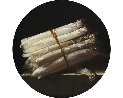 SPECIAL DECORATION Fotobehang vlies Adriaen Coorte Asperges ø 95 cm Bundel witte asperges op een tafel