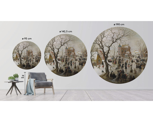 Decoratieve muursticker met winterlandschap in verschillende formaten
