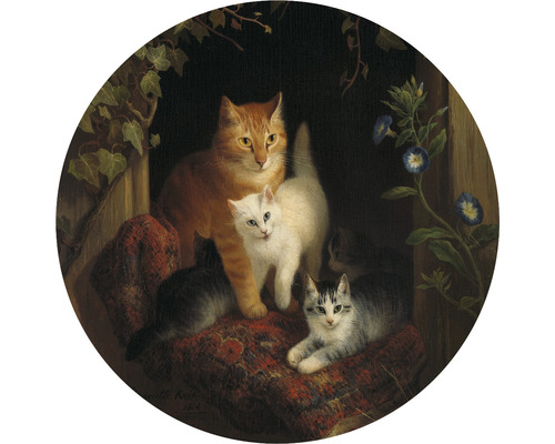 SPECIAL DECORATION Fotobehang vlies Henriette Ronner-Knip Katten ø 95 cm