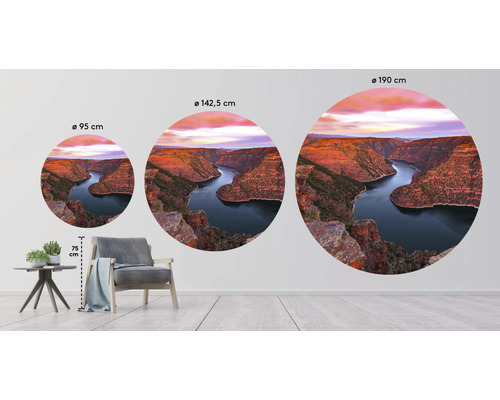 Decoratieve muurcirkels met rivierlandschap in verschillende formaten