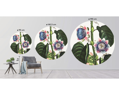Decoratieve muursticker met bloemmotief in drie verschillende maten