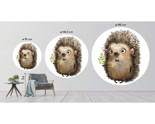 Muurstickers met egelmotief in drie verschillende formaten als decoratie-idee