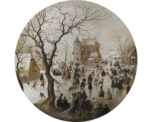 SPECIAL DECORATION Fotobehang vlies Hendrick Avercamp Winterlandschap ø 95 cm