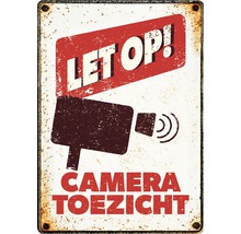 Metalen bord Camera toezicht! 21x14,8 cm
