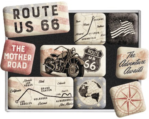 Decoratief magnetisch bord met Route 66 motieven voor aan de wand