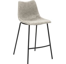 Barkruk met stoffen bekleding en zwart metalen frame