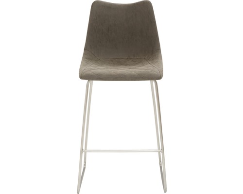 Barkruk met grijze zitting en metalen poten