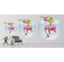 SPECIAL DECORATION Fotobehang vlies Olifant met ballonnen ø 142,5 cm