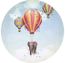 SPECIAL DECORATION Fotobehang vlies Luchtballon Olifant ø 142,5 cm