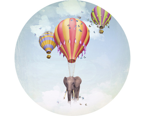 SPECIAL DECORATION Fotobehang vlies Luchtballon Olifant ø 142,5 cm