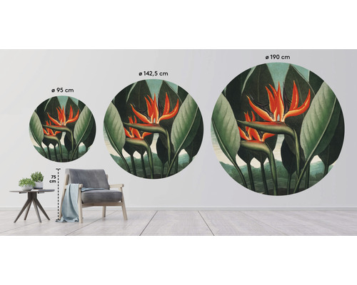 Decoratieve muursticker met paradijsvogelbloemen in verschillende formaten