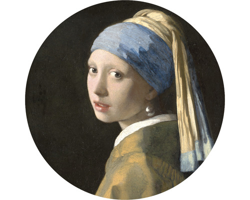 SPECIAL DECORATION Fotobehang vlies Vermeer Meisje met de parel ø 142,5 cm Schilderij van het meisje met de pareloorbel