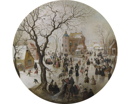 SPECIAL DECORATION Fotobehang vlies Hendrick Avercamp Winterlandschap ø 142,5 cm