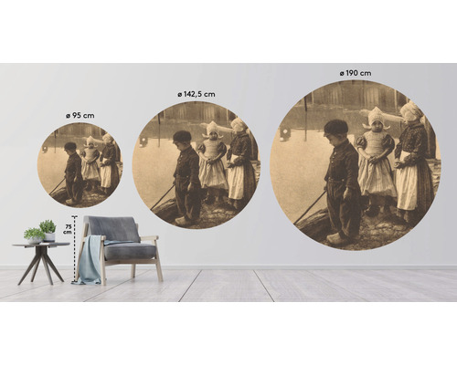 Wanddecoratie met historisch motief in drie maten