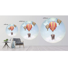 SPECIAL DECORATION Fotobehang vlies Luchtballon Olifant ø 190 cm