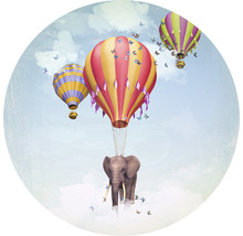 SPECIAL DECORATION Fotobehang vlies Luchtballon Olifant ø 190 cm