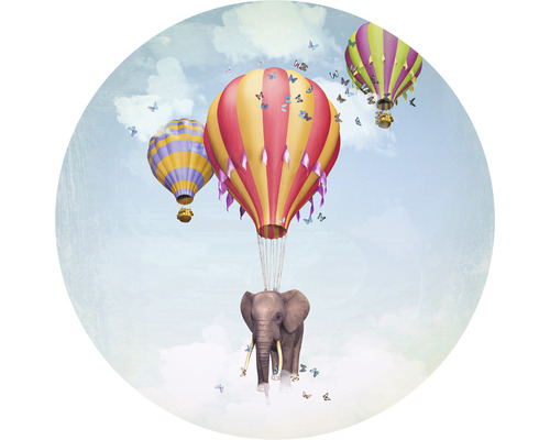 SPECIAL DECORATION Fotobehang vlies Luchtballon Olifant ø 190 cm