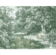 Behang met boslandschap en dieren