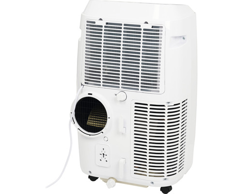 Mobiele airconditioner met ontluchtingsslang, achteraanzicht