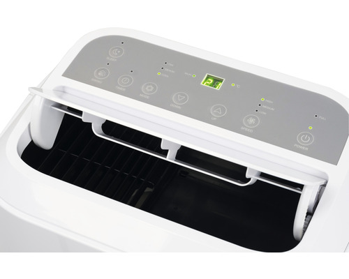 Mobiele airconditioner met bedieningspaneel en luchtrooster