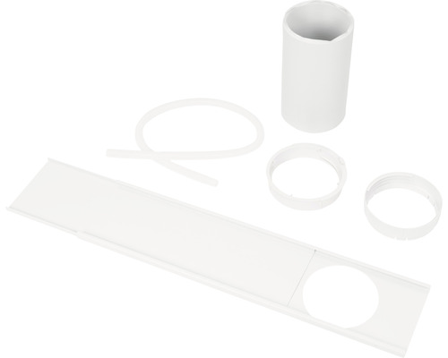 Accessoires voor mobiele airconditioner, bestaande uit raamafdichting, slangaansluiting en afdichtingen