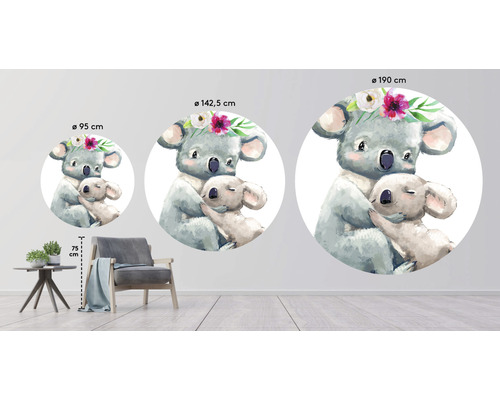 Muursticker met koala en baby in verschillende groottes