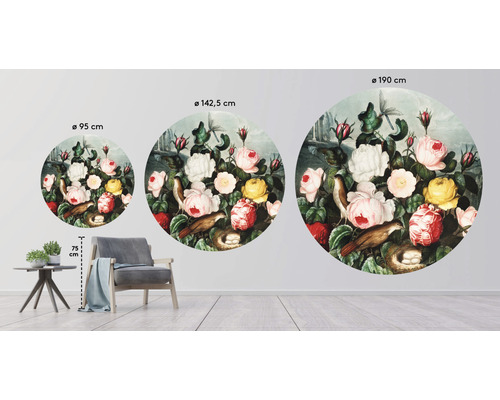 Decoratieve muursticker met bloemmotief in verschillende formaten