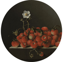 Stilleven met aardbeien en bloem