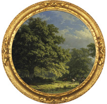 Schilderij met landschapsvoorstelling in gouden lijst
