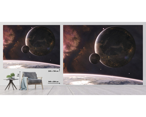 Ruimtetapete met planetenmotief voor wanddecoratie
