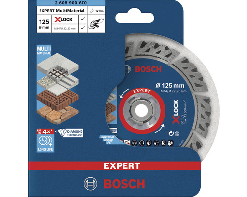 Bosch Expert MultiMaterial doorslijpschijf met een diameter van 125 millimeter in verpakkingsdoos