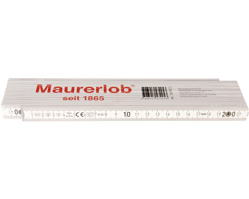 MAURERLOB Duimstok hout wit 300 cm