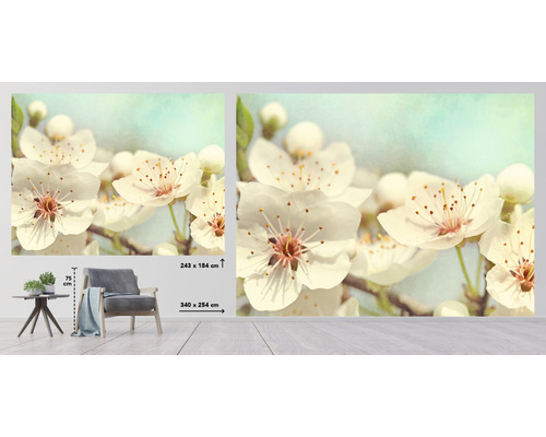 Muurdecoratie met kersenbloesemmotief in twee formaten