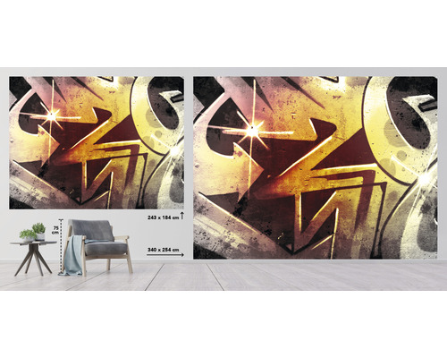 Vliesbehang met graffitimotief