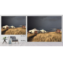 SPECIAL DECORATION Fotobehang vlies Mongolie Yurts 340x254 cm