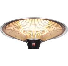 Close-up van een terrasverwarmer met beschermrooster