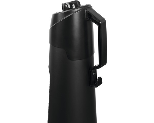 Detailopname van een zwart reinigingsapparaat met handgreep en instelknop.