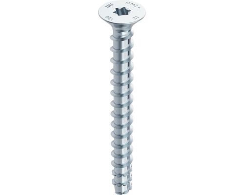 HECO MULTI-MONTI-plus F Betonschroef 7,5x160 mm platverzonken kop Torx T40 blauw verzinkt, 50 stuks Een enkele schroef met Torx-aandrijving