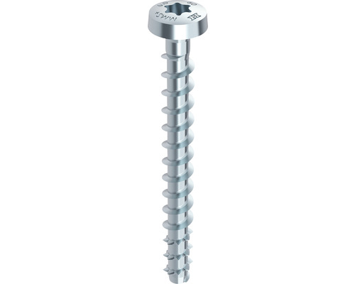 HECO MULTI-MONTI-plus P Betonschroef 6,0x50 mm rondkop Torx T30 blauw verzinkt, 100 stuks Houtconstructieschroef met Torx aandrijving