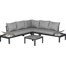 SENS-LINE Loungeset Leroy 4-delig aluminium antraciet incl. kussens 250x250 cm