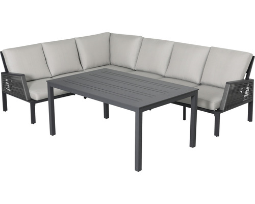 SENS-LINE Lounge diningset Rio aluminium grijs incl. kussens 209x269cm