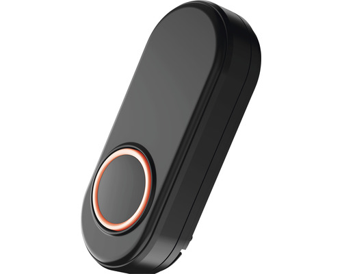 Zwarte deurbel met ronde knop